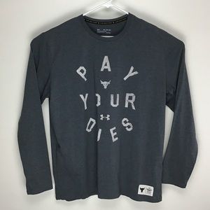 Under Armour HeatGear Project Rock mens long sleeve tee shirt 2XL